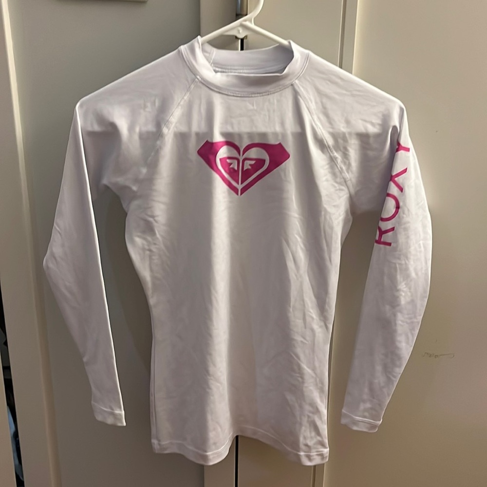 Roxy Whole Hearted Long Sleeve Rashguard, size S, white